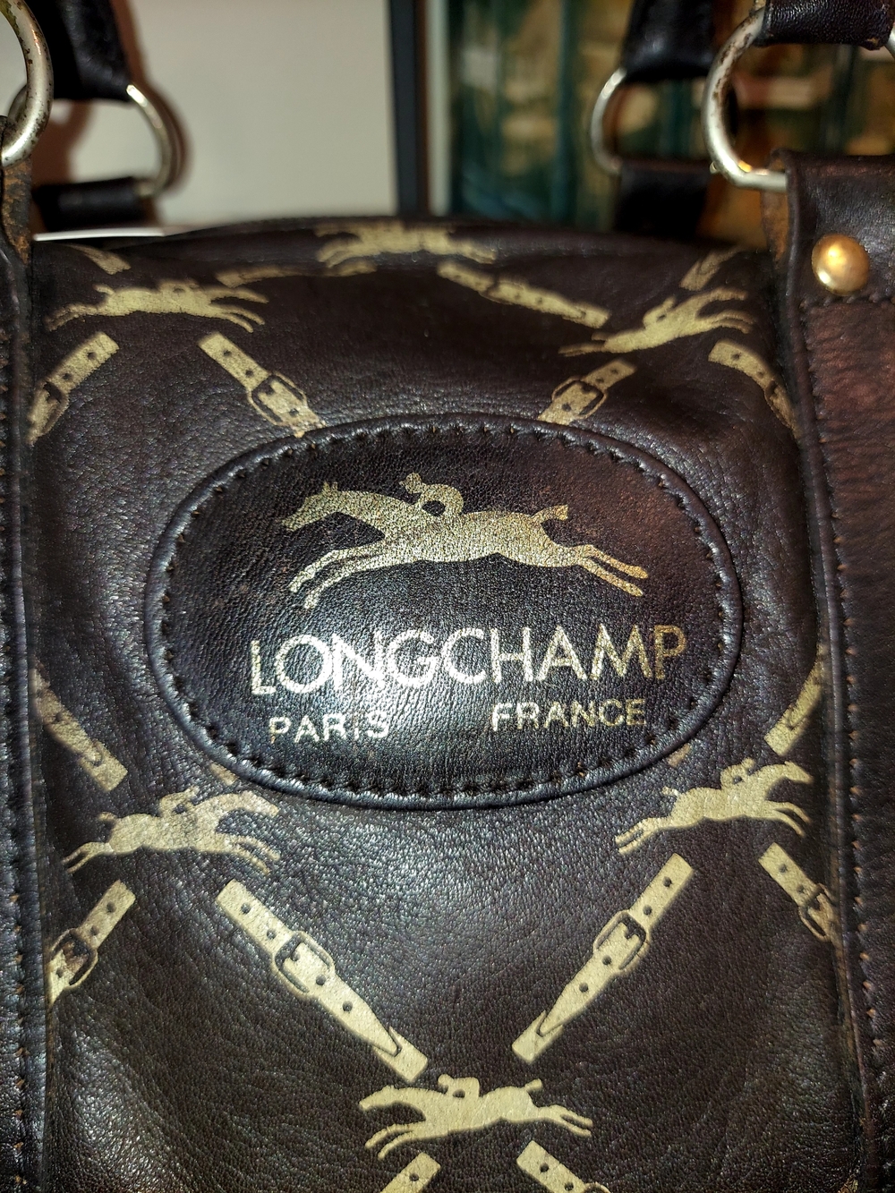 Vintage Longchamp Brown Nappa Leather Boston Style Duffle Bag. VGVC! - Picture 3 of 12